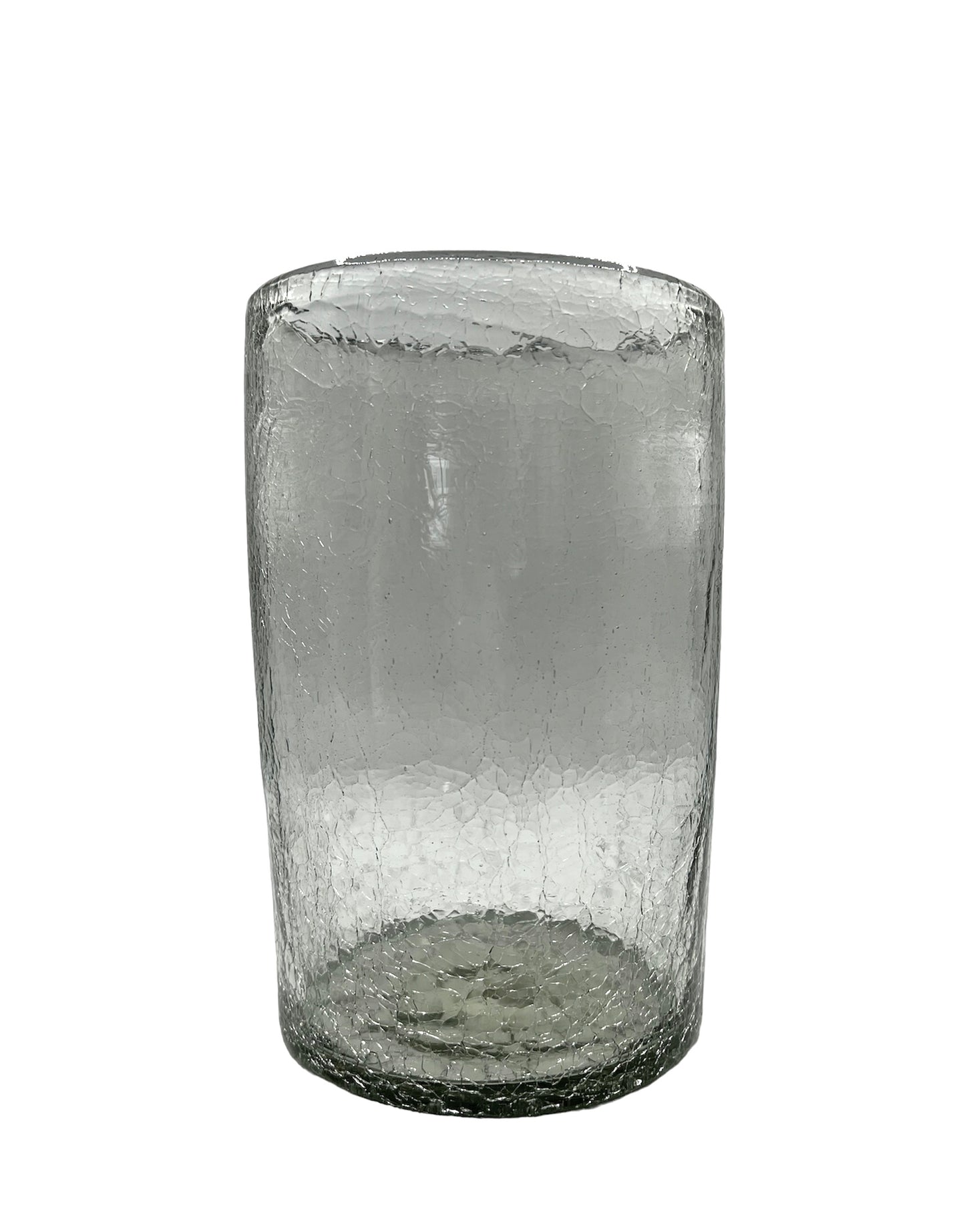 Clear Hammered Glass Wide-neck Vase