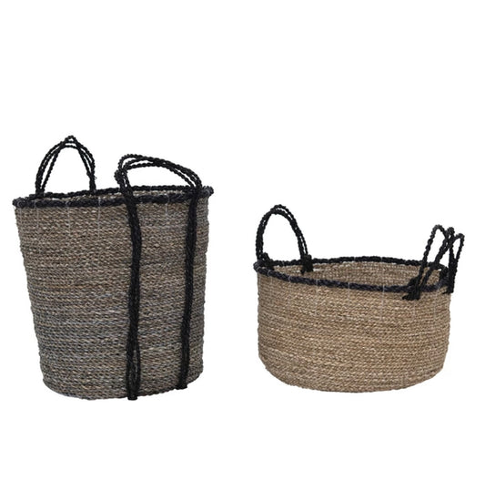 Round Seagrass Basket with Handles