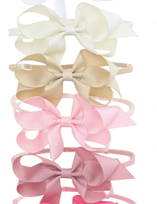 Grosgrain Shoelace Bows on Headband